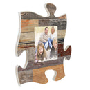 P. Graham Dunn Neutral Multicolor Distressed Wood Look 12 x 12 Wall Hanging Wood Puzzle Piece Photo Frame