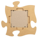 P. Graham Dunn White Multicolor Distressed Wood Look 12 x 12 Wall Hanging Wood Puzzle Piece Photo Frame