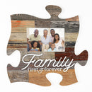 P. Graham Dunn Family First & Forever Multicolor Rustic 12 x 12 Wood Wall Art Puzzle Piece Plaque