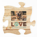 P. Graham Dunn Love is a Four Legged Word 12 x 12 Wood Wall Art Puzzle Piece 4x6 Frame Plaque