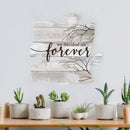 P. Graham Dunn We Decided On Forever Branches Distressed Wood Look 12 x 12 Inch Wood Puzzle Piece Wall Plaque