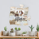 P. Graham Dunn Better Together Distressed Wood Look 4 x 6 Wood Puzzle Wall Plaque Photo Frame