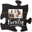 P. Graham Dunn Family First & Forever Distressed Wood Look 4 x 6 Wood Puzzle Wall Plaque Photo Frame