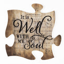 P. Graham Dunn It is Well with My Soul Sheet Music Design 12 x 12 Inch Wood Puzzle Piece Wall Plaque