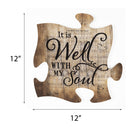 P. Graham Dunn It is Well with My Soul Sheet Music Design 12 x 12 Inch Wood Puzzle Piece Wall Plaque