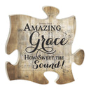 P. Graham Dunn Amazing Grace Sheet Music Design 12 x 12 Inch Wood Puzzle Piece Wall Plaque