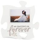 P. Graham Dunn We Decided On Forever White 6 x 6 Wood Mini Puzzle Piece Wall Photo Frame