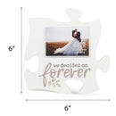 P. Graham Dunn We Decided On Forever White 6 x 6 Wood Mini Puzzle Piece Wall Photo Frame