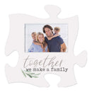 P. Graham Dunn Together We Make A Family White 6 x 6 Wood Mini Puzzle Piece Wall Photo Frame