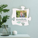 P. Graham Dunn Grandkids Make Life Grand White 6 x 6 Wood Mini Puzzle Piece Wall Photo Frame