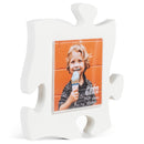 P. Graham Dunn Plain Square Classic White 6 x 6 Wood Mini Puzzle Piece Wall Photo Frame