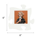 P. Graham Dunn Plain Square Classic White 6 x 6 Wood Mini Puzzle Piece Wall Photo Frame