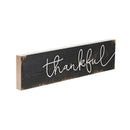 P. Graham Dunn Thankful Script Design Black Distressed 6 x 1.5 Mini Pine Wood Tabletop Sign Plaque