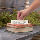 P. Graham Dunn Family Typewriter Design White Wash 6 x 1.5 Mini Pine Wood Tabletop Sign Plaque