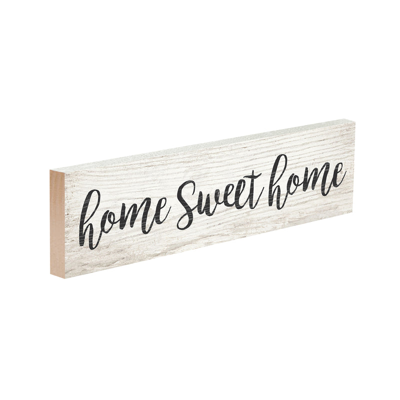 P. Graham Dunn Home Sweet Home Script Design White Wash 6 x 1.5 Mini Pine Wood Tabletop Sign Plaque