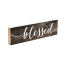 P. Graham Dunn Blessed Script Design Distressed 6 x 1.5 Mini Pine Wood Tabletop Sign Plaque