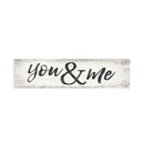 P. Graham Dunn You & Me Script Design White Wash 6 x 1.5 Mini Pine Wood Tabletop Sign Plaque