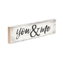 P. Graham Dunn You & Me Script Design White Wash 6 x 1.5 Mini Pine Wood Tabletop Sign Plaque