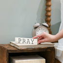 P. Graham Dunn Pray Bold Design White Wash 6 x 1.5 Mini Pine Wood Tabletop Sign Plaque