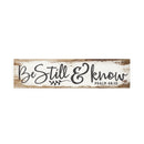P. Graham Dunn Be Still Know I Am God Script Design White Wash 6 x 1.5 Mini Pine Wood Tabletop Sign Plaque