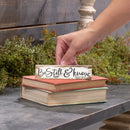 P. Graham Dunn Be Still Know I Am God Script Design White Wash 6 x 1.5 Mini Pine Wood Tabletop Sign Plaque