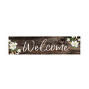 P. Graham Dunn Welcome Magnolia Brown 6 x 1.5 Mini Pine Wood Tabletop Sign Plaque