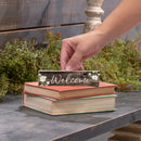 P. Graham Dunn Welcome Magnolia Brown 6 x 1.5 Mini Pine Wood Tabletop Sign Plaque