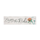 P. Graham Dunn Enjoy The Ride Bicycle Whitewash 6 x 1.5 Mini Pine Wood Tabletop Sign Plaque