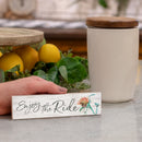 P. Graham Dunn Enjoy The Ride Bicycle Whitewash 6 x 1.5 Mini Pine Wood Tabletop Sign Plaque