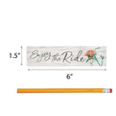 P. Graham Dunn Enjoy The Ride Bicycle Whitewash 6 x 1.5 Mini Pine Wood Tabletop Sign Plaque