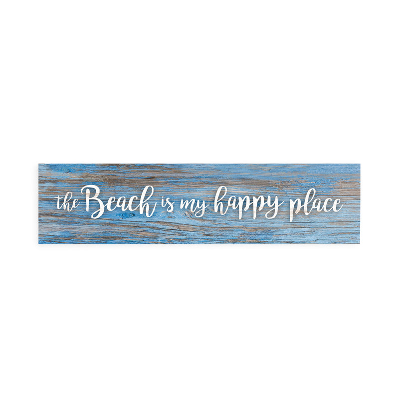 P. Graham Dunn Beach is My Happy Place Blue Distressed 6 x 1.5 Mini Pine Wood Tabletop Sign Plaque