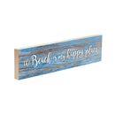 P. Graham Dunn Beach is My Happy Place Blue Distressed 6 x 1.5 Mini Pine Wood Tabletop Sign Plaque
