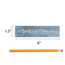 P. Graham Dunn Beach is My Happy Place Blue Distressed 6 x 1.5 Mini Pine Wood Tabletop Sign Plaque