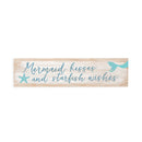 P. Graham Dunn Mermaid Kisses & Starfish Wishes Whitewash 6 x 1.5 Mini Pine Wood Tabletop Sign Plaque