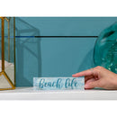 P. Graham Dunn Beach Life Distressed Blue 6 x 1.5 Mini Pine Wood Tabletop Sign Plaque