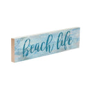 P. Graham Dunn Beach Life Distressed Blue 6 x 1.5 Mini Pine Wood Tabletop Sign Plaque