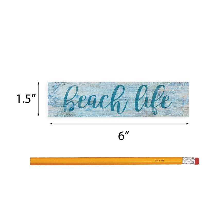 P. Graham Dunn Beach Life Distressed Blue 6 x 1.5 Mini Pine Wood Tabletop Sign Plaque