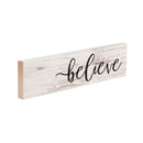 P. Graham Dunn Believe Black Script Whitewash Christmas 6 x 1.5 Mini Pine Wood Tabletop Sign Plaque