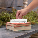 P. Graham Dunn No Means Ask Grandma Floral Whitewash 6 x 1.5 Mini Pine Wood Tabletop Sign Plaque
