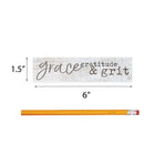 P. Graham Dunn Grace Gratitude & Grit Whitewash 6 x 1.5 Mini Pine Wood Tabletop Sign Plaque