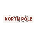 P. Graham Dunn North Pole White 6 x 1.5 Mini Pine Wood Christmas Tabletop Sign Plaque