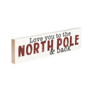 P. Graham Dunn North Pole White 6 x 1.5 Mini Pine Wood Christmas Tabletop Sign Plaque