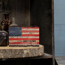 P. Graham Dunn Patriotic American Flag Land of The Free Distressed 4 x 6 Wood Bark Edge Design Sign