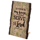 P. Graham Dunn As for Me & My House Joshua 24:15 Floral 4 x 6 Wood Bark Edge Design Sign