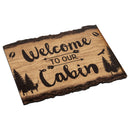 P. Graham Dunn Welcome to Our Cabin Woodland 9 x 12 Wood Bark Edge Design Wall Art Sign