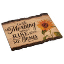 P. Graham Dunn in The Morning When I Rise Give Me Jesus Sunflower 9 x 12 Wood Bark Edge Design Wall Art Sign