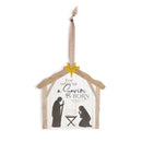 Savior is Born Brown 8 x 7.75 Wood Holiday Decorative String Nativity Sign