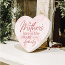 P. Graham Dunn Mothers Love Family Marbled Pink 6 x 5.5 MDF Wood Tabletop Heart Shape Sign