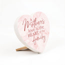 P. Graham Dunn Mothers Love Family Marbled Pink 6 x 5.5 MDF Wood Tabletop Heart Shape Sign