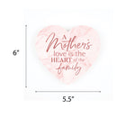 P. Graham Dunn Mothers Love Family Marbled Pink 6 x 5.5 MDF Wood Tabletop Heart Shape Sign